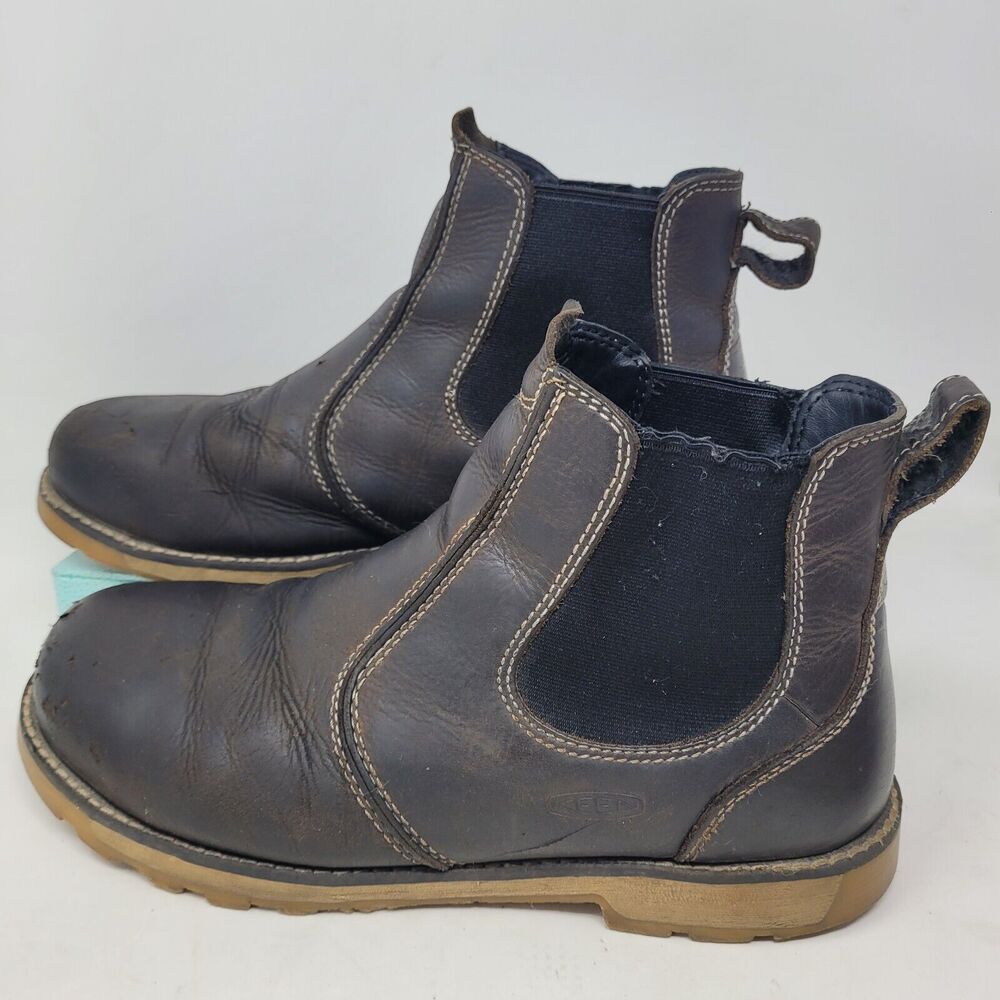 Keen Utility Mens Seattle Romeo Brown Leather Chelsea Steel Toe Wrk Boot Sz 10 D
